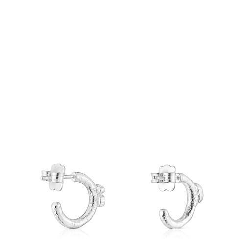 Boucles d’oreilles anneaux Oceaan Duna en argent et améthyste