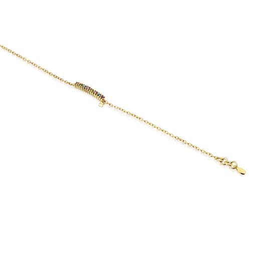 Pulsera con baño de oro 18 kt sobre plata y gemas TOUS Straight