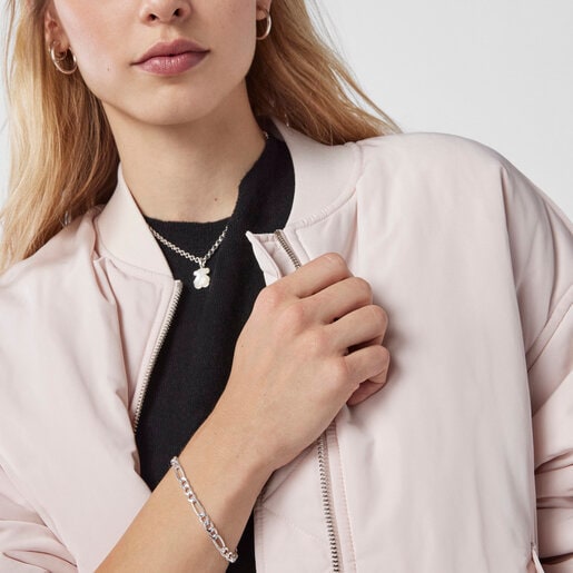 Браслет TOUS Chain из разных гнутых колец из серебра