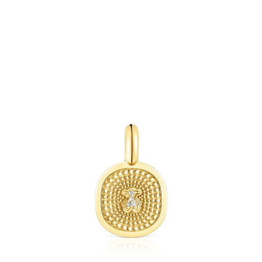 Gold Oursin Pendant with 0.01ct diamonds