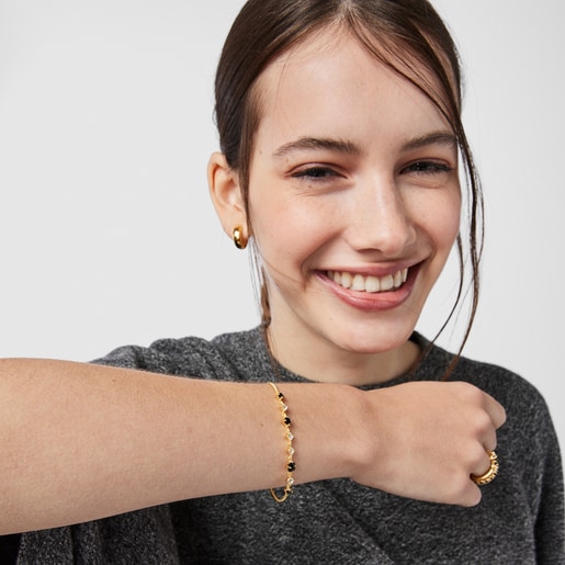 Silver Vermeil Glaring Bracelet with Onyx and Zirconia
