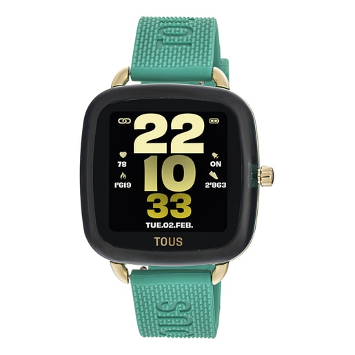 Relógio smartwatch com correia em silicone verde D-Connect