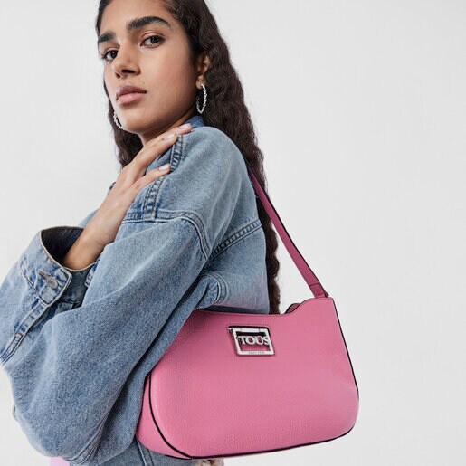 Bolso de hombro de piel rosa TOUS Legacy