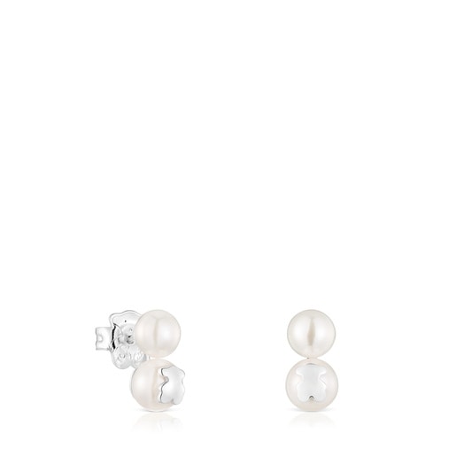 Pearl and silver Double earrings TOUS Icon Pearl