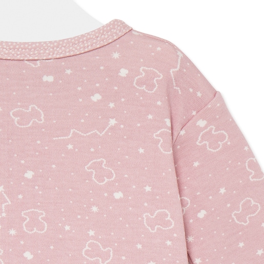 Babygrow com folhos Space Cor-de-Rosa