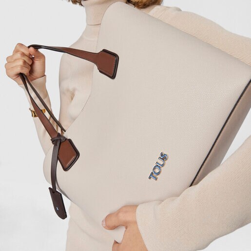 Capazo grande Tous Essential beige y marrón