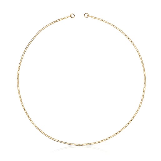 Hold Oval short Necklace with 18kt gold plating over silver