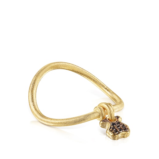 Anello Bear con placcatura in oro 18 kt su argento e quarzo Luah