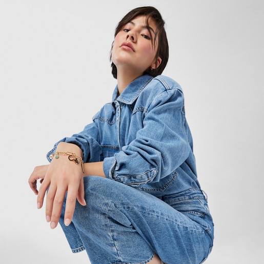 Браслет TOUS Good Vibes со скрепками из вермеля с драгоценными камнями