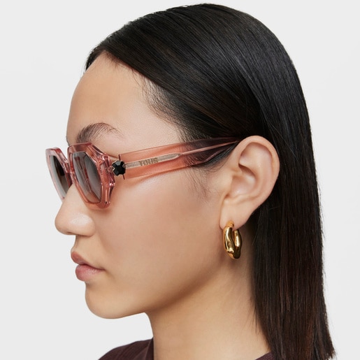Przezroczyste różowe okulary przeciwsłoneczne TOUS Geometric