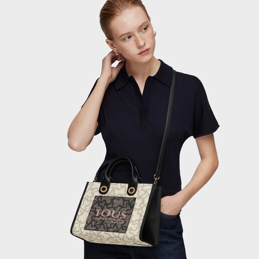 Mittelgroße Shopping-Tasche Amaya Kaos Icon mehrfarbig in Beige