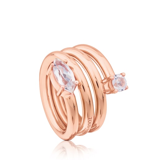 Rose Vermeil Silver Eklat Ring with Topaz | TOUS