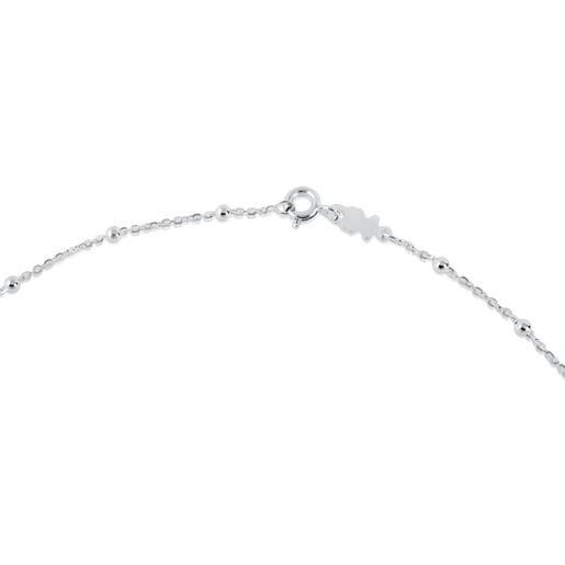 Enge Halskette TOUS Chain aus Silber, 44 cm lang aus kleinen Kugeln.