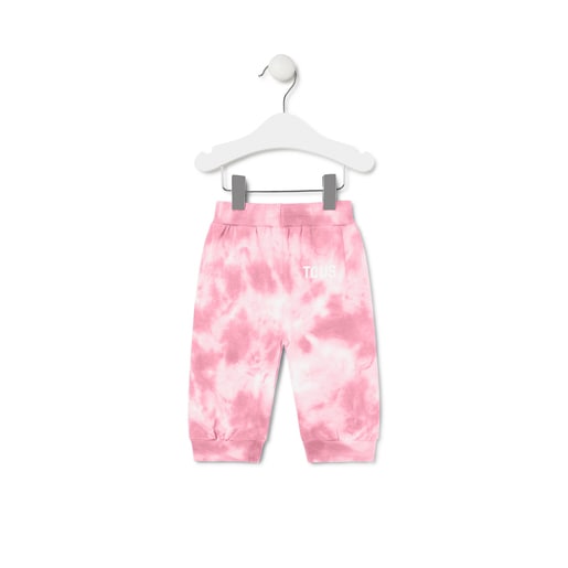 Calças desportivas de menina tie-dye Casual cor-de-rosa