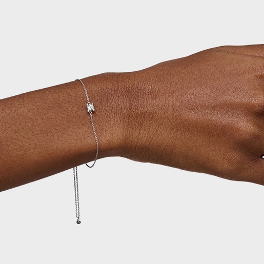 צמיד שרשרת מפלטינה בשילוב יהלום מעבדה TOUS Shine LGD