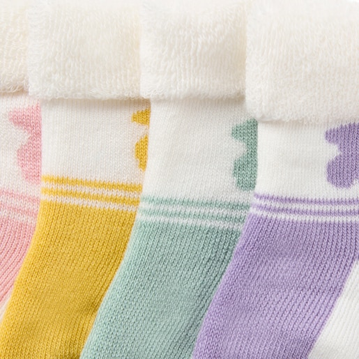 Pack of 4 pairs of baby socks in SSocks pink