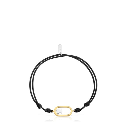 Pulsera de nylon negro bicolor Camille