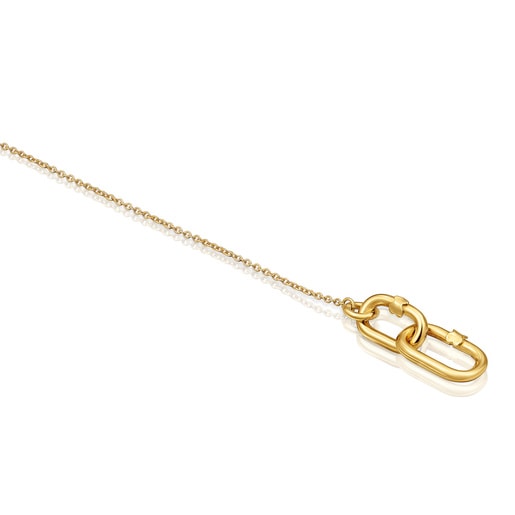 Hold Oval gold double chain Bracelet