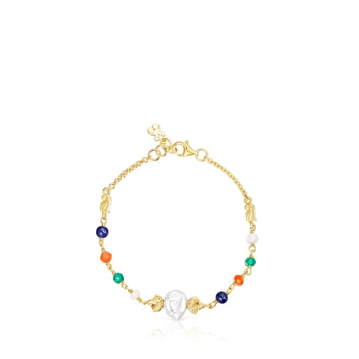 Silver vermeil Oceaan Color Bracelet with pearl and gemstones | TOUS