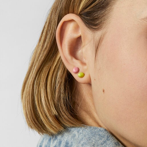 Pack of TOUS Joy Bits earrings with colored enamel motifs