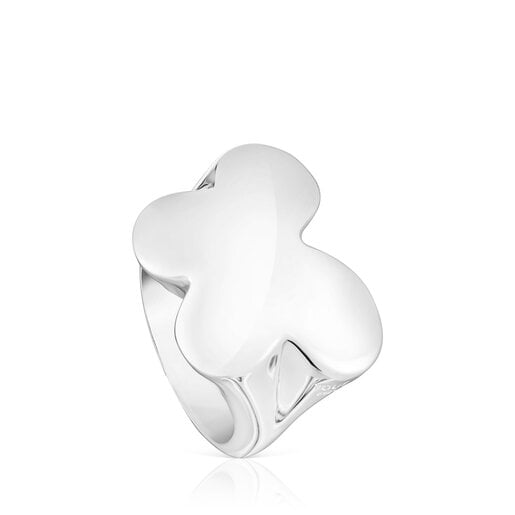 Bague chevalière Bold Motif papillon en argent