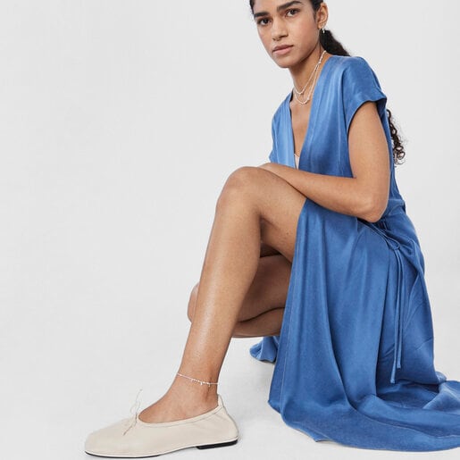 シルバーとパールにチャームが付いたアンクレット TOUS Cool Joy