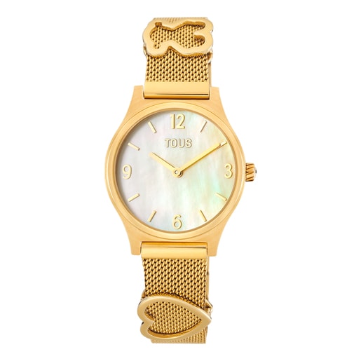 Analog Watch with gold-colored IPG steel bracelet Epic Icon Mesh