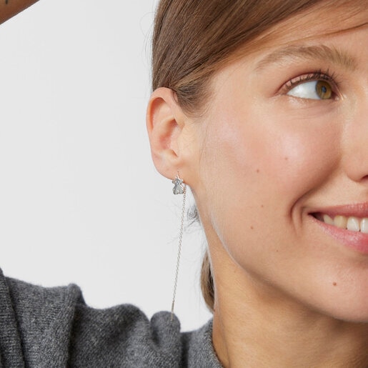 Long Nocturne Silver Earrings