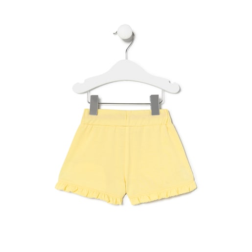 Shorts de menina Casual amarelos