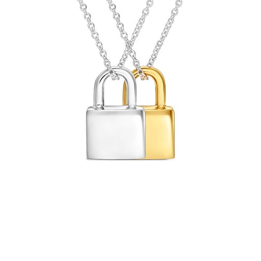 Pack de dos collares bicolor motivo candado TOUS Unlock