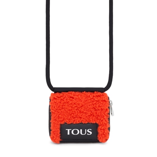 Pochette porte-monnaie à bandoulière TOUS Empire Fur orange