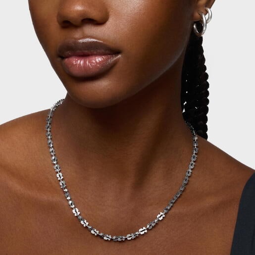 スティールにベアモチーフをあしらったショートネックレス TOUS Carrusel