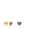 Silver vermeil TOUS New Motif Earrings with amethyst heart