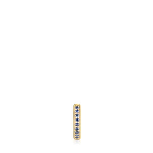 Gold TOUS Basics Hoop earring with blue sapphires and a diamond