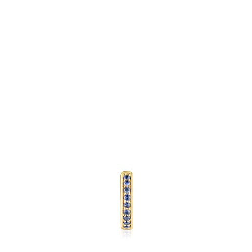 Gold TOUS Basics Hoop earring with blue sapphires and a diamond | TOUS