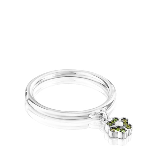 Ring TOUS New Motif aus Silber mit Chromdiopsid-Blume