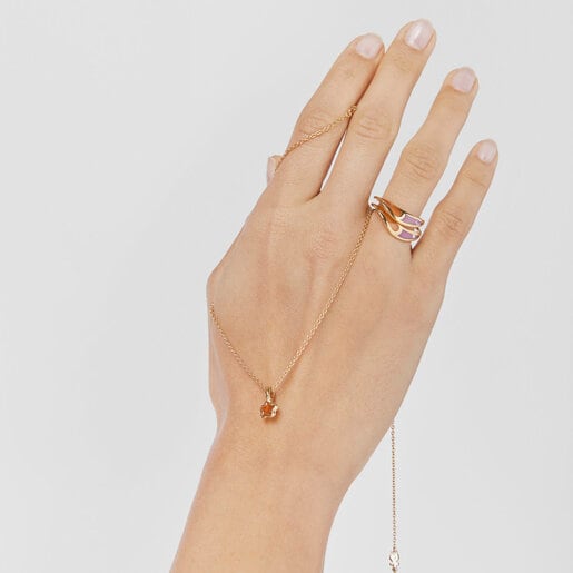 Silver vermeil Gregal orange flower necklace