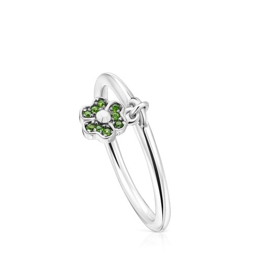 Ring TOUS New Motif aus Silber mit Chromdiopsid-Blume