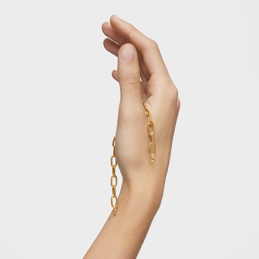 Hold Oval chain Bracelet with 18kt gold plating over silver