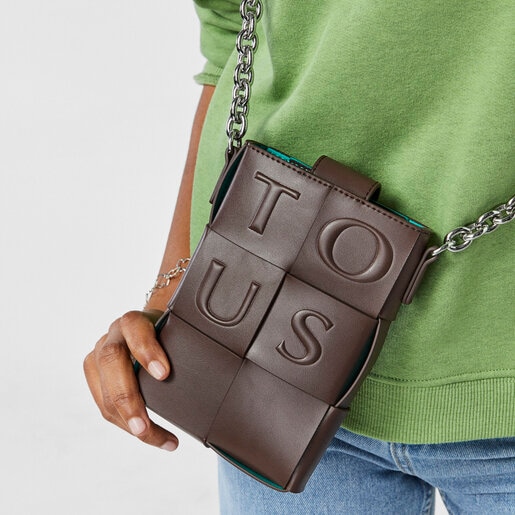 Mini bolso TOUS Damas marrón y turquesa
