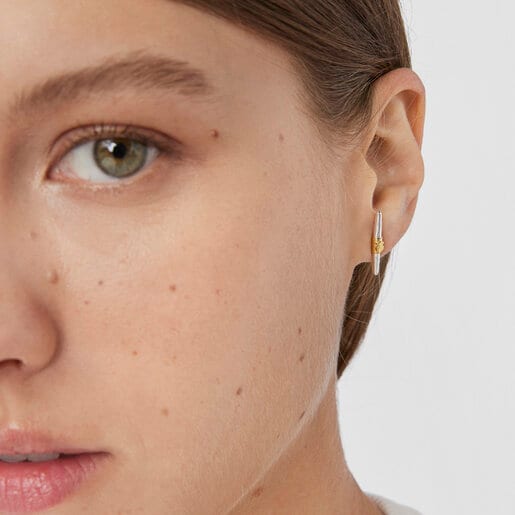 Aros de plata y con baño de oro 18 kt sobre plata Lure