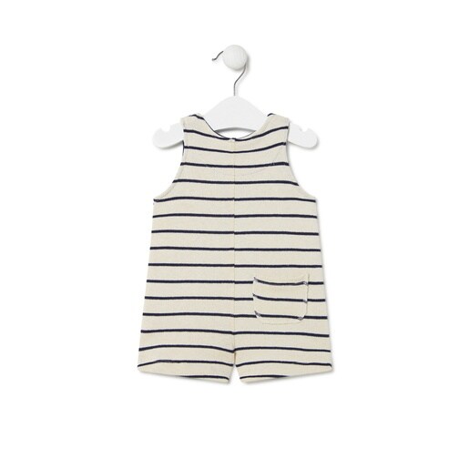 Dungarees-style romper in Boat beige