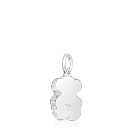 Pendente in argento con charm a orsetto in onice piccolo TOUS Icon Color