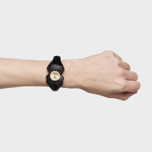 Gold-colored steel Analog watch with smoked brown polycarbonate T. L Bear Folks