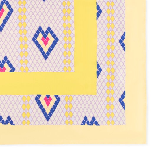 Foulard carré en polyester jaune TOUS Lamba