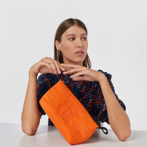 オレンジのメイクポーチ TOUS Balloon Soft