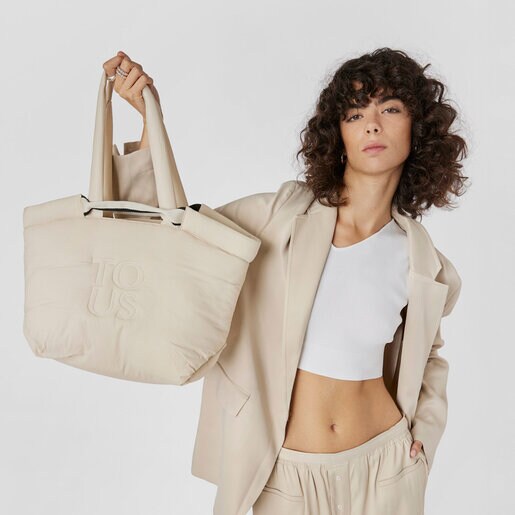 תיק סל TOUS Balloon Soft גדול בצבע בז'