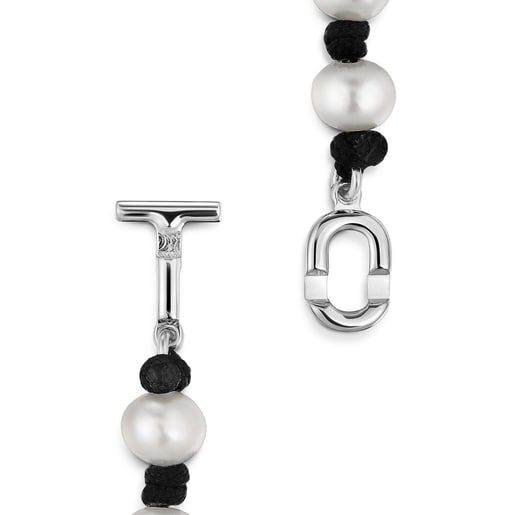 Collar de nylon negro con perlas cultivadas 50 cm TOUS MANIFESTO