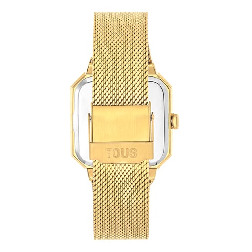 Analogové hodinky Karat Squared s řemínkem z oceli IPG v barvě zlata