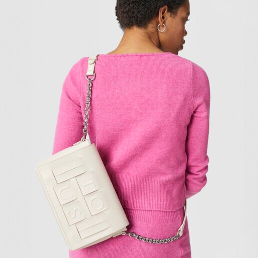 ベージュ＆モーブカラーのスモールクロスボディバッグ TOUS Damas